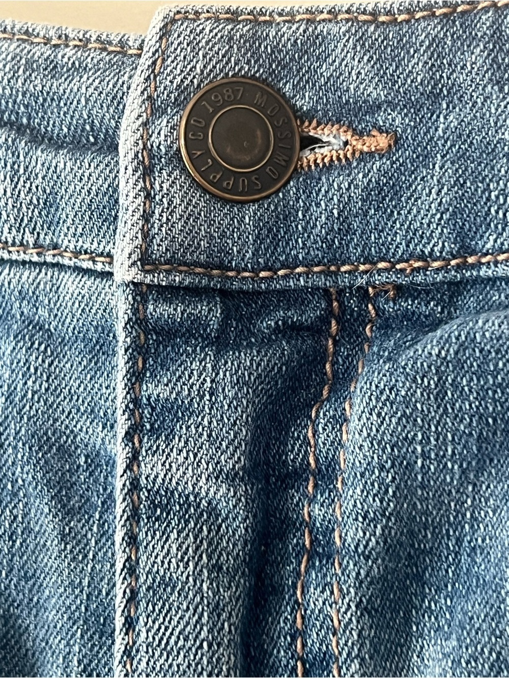 Light Blue Distressed Denim Mini Skirt - Picture 3 of 8